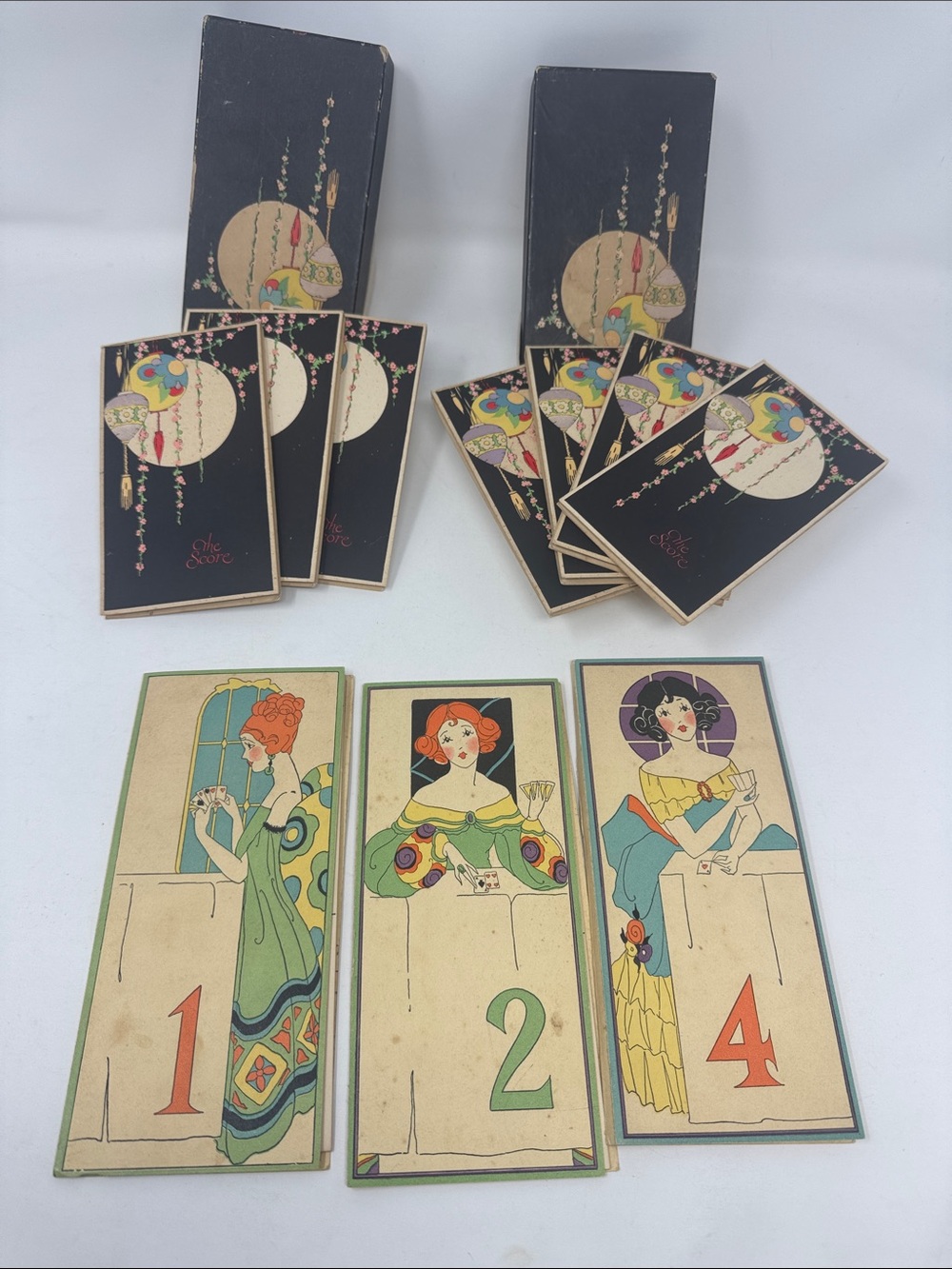 VINTAGE ART DECO GIBSON BRIDGE TALLY SCORE NOTE PADS LOT